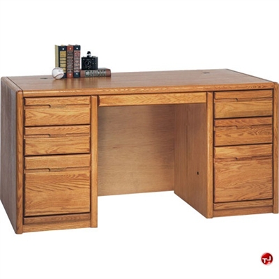 Picture of 60"W Veneer Double Pedestal Office Computer Desk