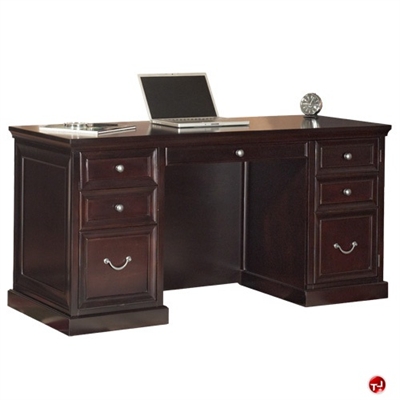 Picture of Contemporary Veneer Double Pedestal Ofifce Desk Workstation