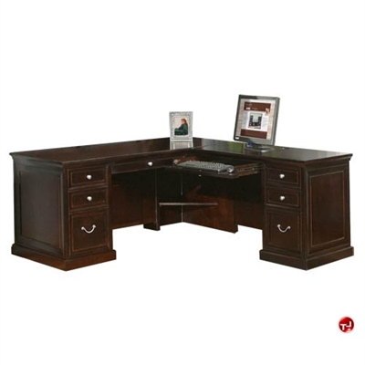 Picture of Contemporary Veneer L Shape Office Desk Workstation