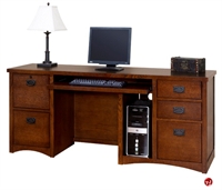 Picture of Double Pedestal Veneer Office Desk Computer Workstation