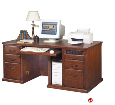 Picture of Veneer Double Pedestal Office Computer Desk Workstation