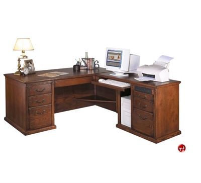 Picture of Veneer L Shape Office Desk Workstation