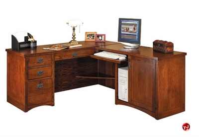 Picture of Veneer L Shape Office Desk Workstation