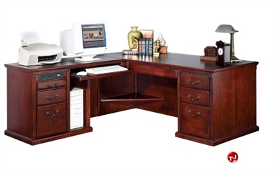 Picture of Veneer L Shape Office Desk Workstation