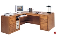 Picture of Veneer L Shape Office Desk Workstation