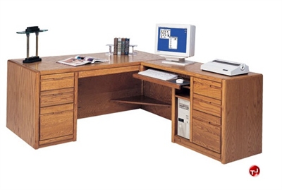 Picture of Veneer L Shape Office Desk Workstation