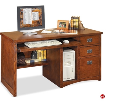 Picture of Veneer Single Pedestal Computer Desk 