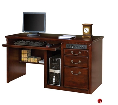 Picture of Veneer Single Pedestal Computer Desk Workstation