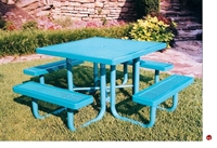 Picture of Webcoat Regal T46, 46" Square Metal Outdoor Picnic Bench Table