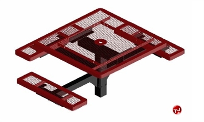 Picture of Webcoat Regal T46, 46" Square Metal Outdoor Picnic Bench Table