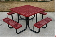 Picture of Webcoat UltraLeisure T46UL, 46" Square Portable Metal Picnic Bench Table, Perforated