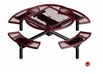 Picture of Webcoat Web Series T46WEB, 46" Round Metal Outdoor Picnic Bench Table