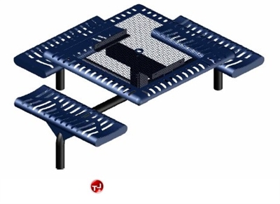 Picture of Webcoat Web Series T46WEB, 46" Square Metal Outdoor Picnic Bench Table