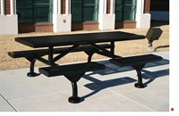 Picture of Webcoat Web Series T7WEB, 7' Metal Outdoor Picnic Bench Table