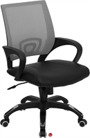 Picture of Brato Mid Back Office Mesh Chair, Leather Seat