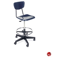 Picture of AILE Armless Poly Plastic Swivel Stool Chair, Footring