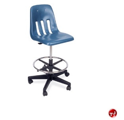 Picture of AILE Armless Poly Swivel Task Stool Chair, Footring