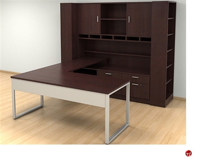 Picture of Peblo Custom U Shape Desk with Overhead Storage