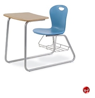 Picture of AILE Hard Plastic Classroom Combo Chair Desk, Sled Base