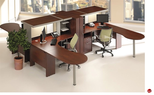 The Office Leader Ades Cluster Of 4 Person L Shape Desk