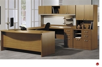 Picture of ADES 72" U Shape Bowfront Desk,Overhead Multi File Storage