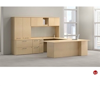 Picture of Bush Realize U Shape Office Desk Workstation,Overhead Storage