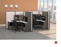 Picture of ADES Two Person L Shape Office Desk Cubicle Workstation
