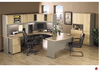Picture of ADES U Shape Office Desk Workstation,Overhead,Storage Center