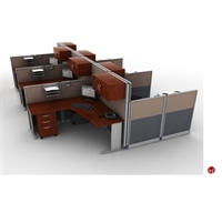 Picture of ADES Cluster of 6 Person L Shape Office Cubicle Workstation