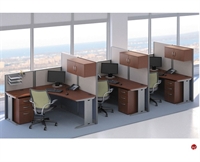 Picture of ADES Cluster of 3 Person L Shape Office Desk Cubicle Workstation