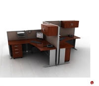 Picture of ADES Cluster of 2 Person L Shape Office Desk Cubicle Workstation