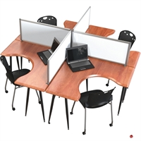 Picture of Cluster of 4 Person L Shape Office Desk Mobile Workstation