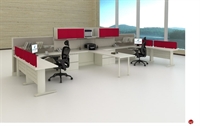 Picture of Peblo 2 Person U Shape Cubicle Desk Workstation, Electrified