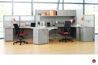Picture of Peblo 2 Person Cluster Cubicle Office Desk Workstation, Electrified
