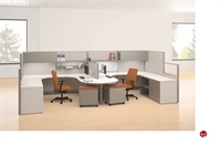 Picture of Peblo 2 Person U Shape Cubicle Desk Workstation, Electrified