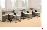Picture of Peblo Cluster of 6 Person Cubicle Desk Workstation, Electrified
