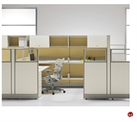 Picture of Peblo L Shape Cubicle Desk Workstation, Sliding Door, Electrified