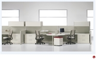 Picture of Peblo 2 Person L Shape Cubicle Desk Workstation, Electrified