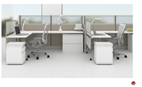 Picture of Peblo 2 Person L Shape Cubicle Desk Workstation, Electrified