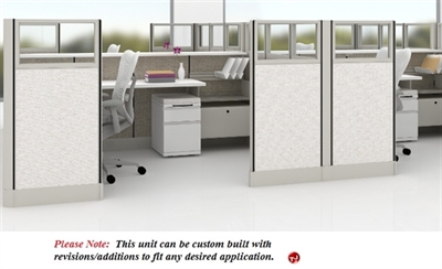 Picture of Peblo Cluster of 4 Person L Shape Cubicle Desk Workstation, Electrified