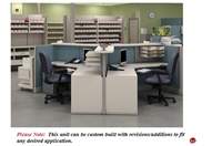 Picture of Peblo 3 Person Cluster Cubicle Desk Workstation, Electrified