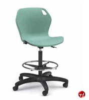 Picture of Bert Poly Shell Armless Task Swivel Stool Chair, Footring