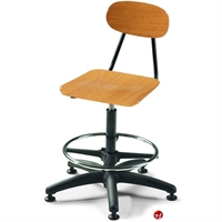 Picture of Bert Poly Armless Task Swivel Stool Chair, Footring