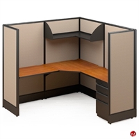 Picture of L Shape Electrified Cubicle Desk Workstation