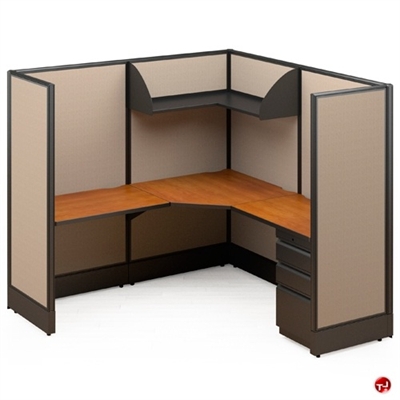 Picture of L Shape Electrified Cubicle Desk Workstation