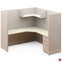 Picture of L Shape Electrified Cubicle Desk Workstation