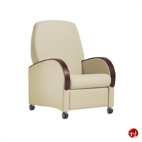 Picture of Healthcare Medical Mobile Recliner, Wood Armcaps