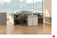 Picture of Cluster of 4 Person Height Adjustable Office Desk Cubicle Workstation