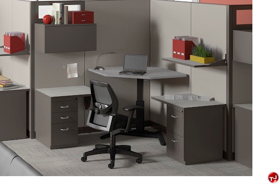 The Office Leader. L Shape Height Adjustable Office Desk Cubicle