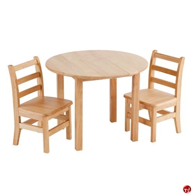 Picture of Astor 30" Round Kids Play Wood Table with 2 Chairs